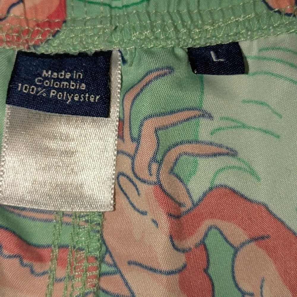Vineyard Vines Men Large Lobster Shell Print Board Shorts Swim Trunks Mint Green